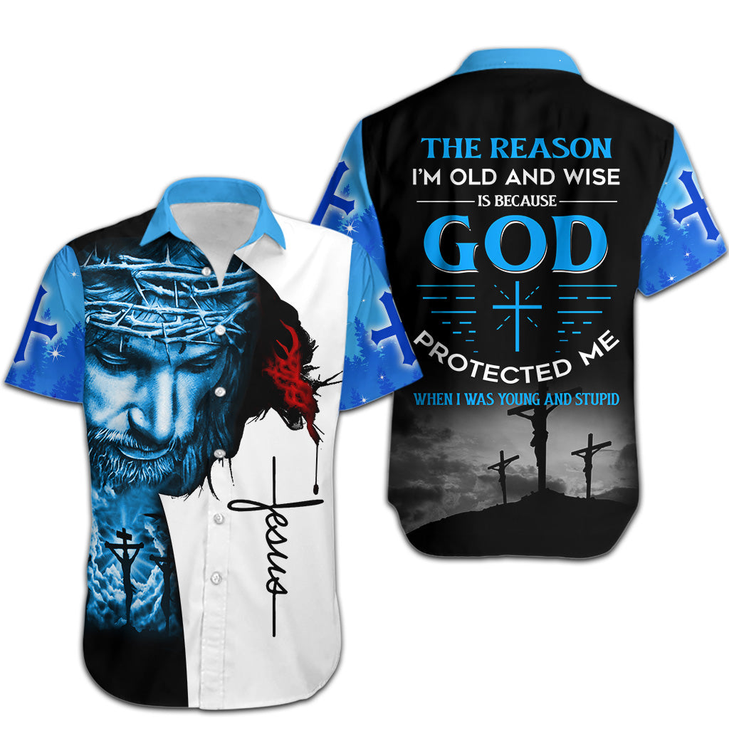 Jesus The reason I’m old and wise is because God Protected Me 3D All Over Printed Clothes UKUU241103
