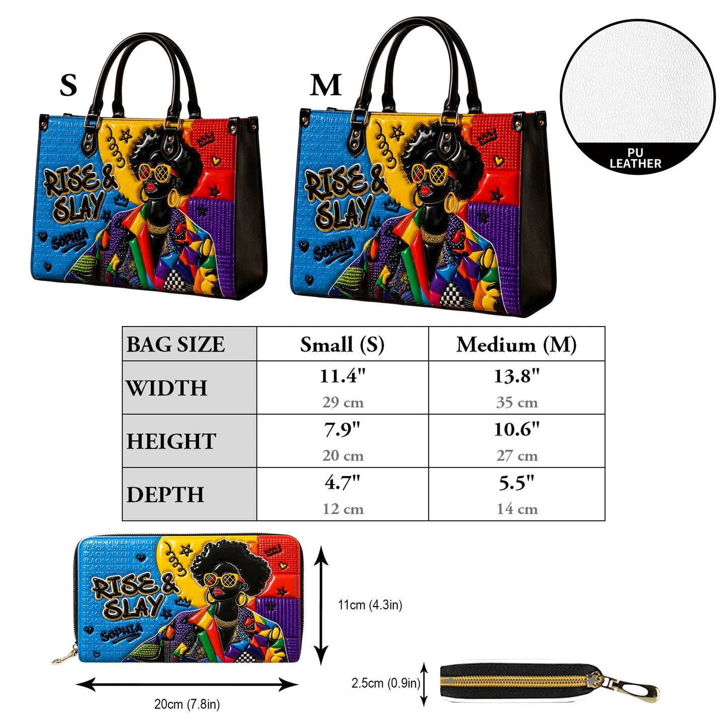 Personalized Black Women PU Leather Handbag QFTD6050601