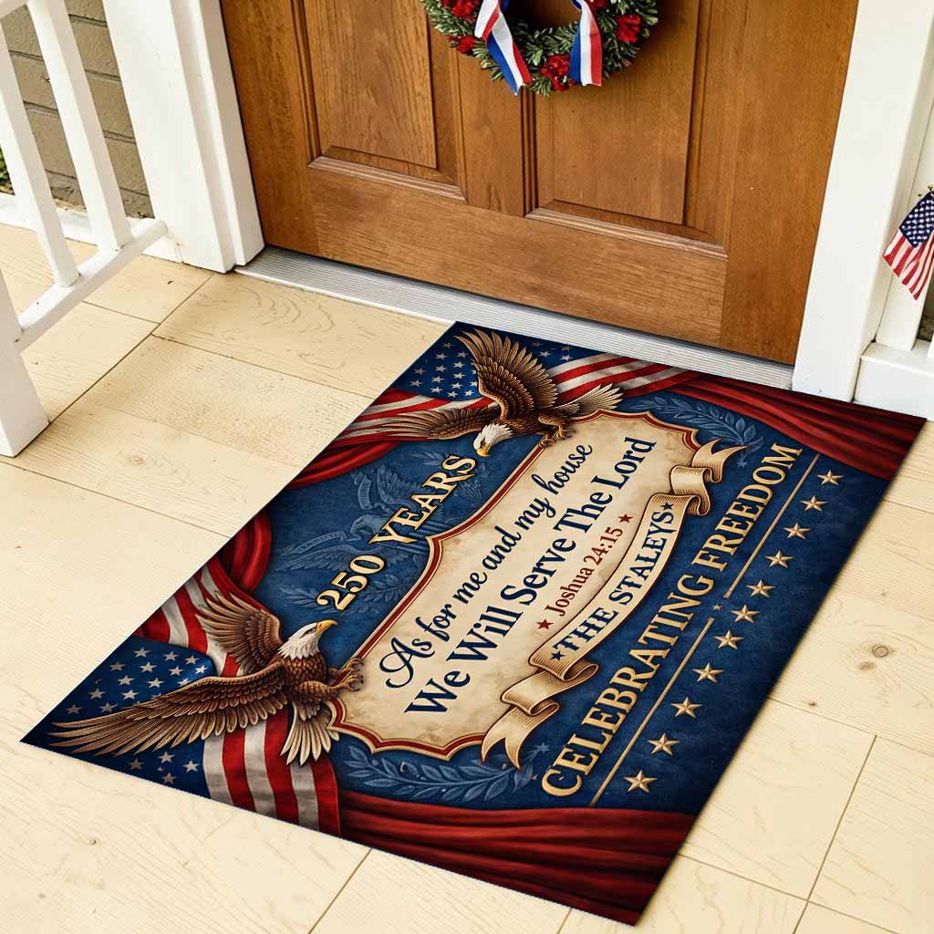 Personalized United State 250th Anniversary Flag Door Mat UKUU6140402