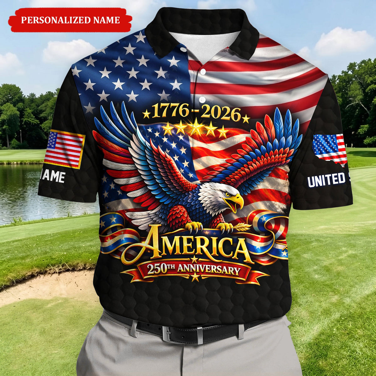 Personalized United States 250th Anniversary Polo Shirt UKNT6170401