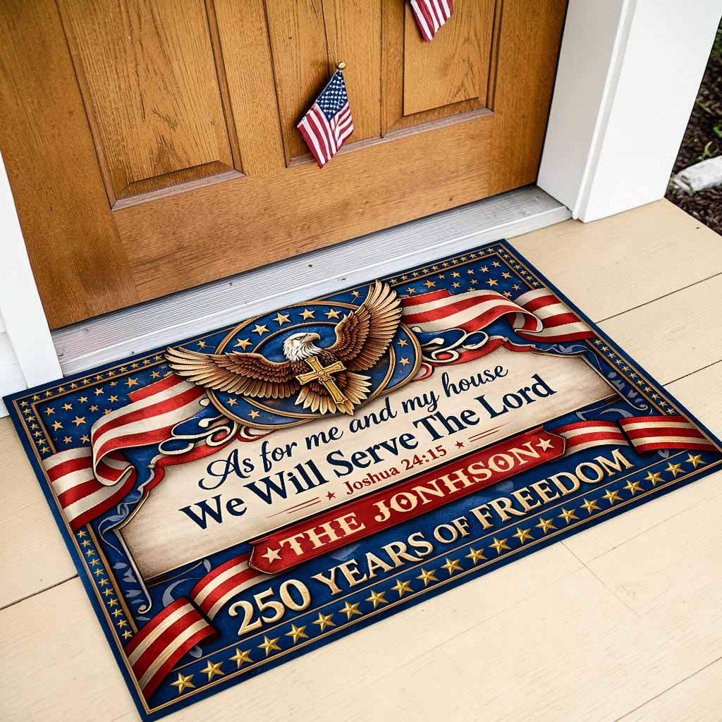 Personalized United State 250th Anniversary Flag Door Mat UKUU6140401