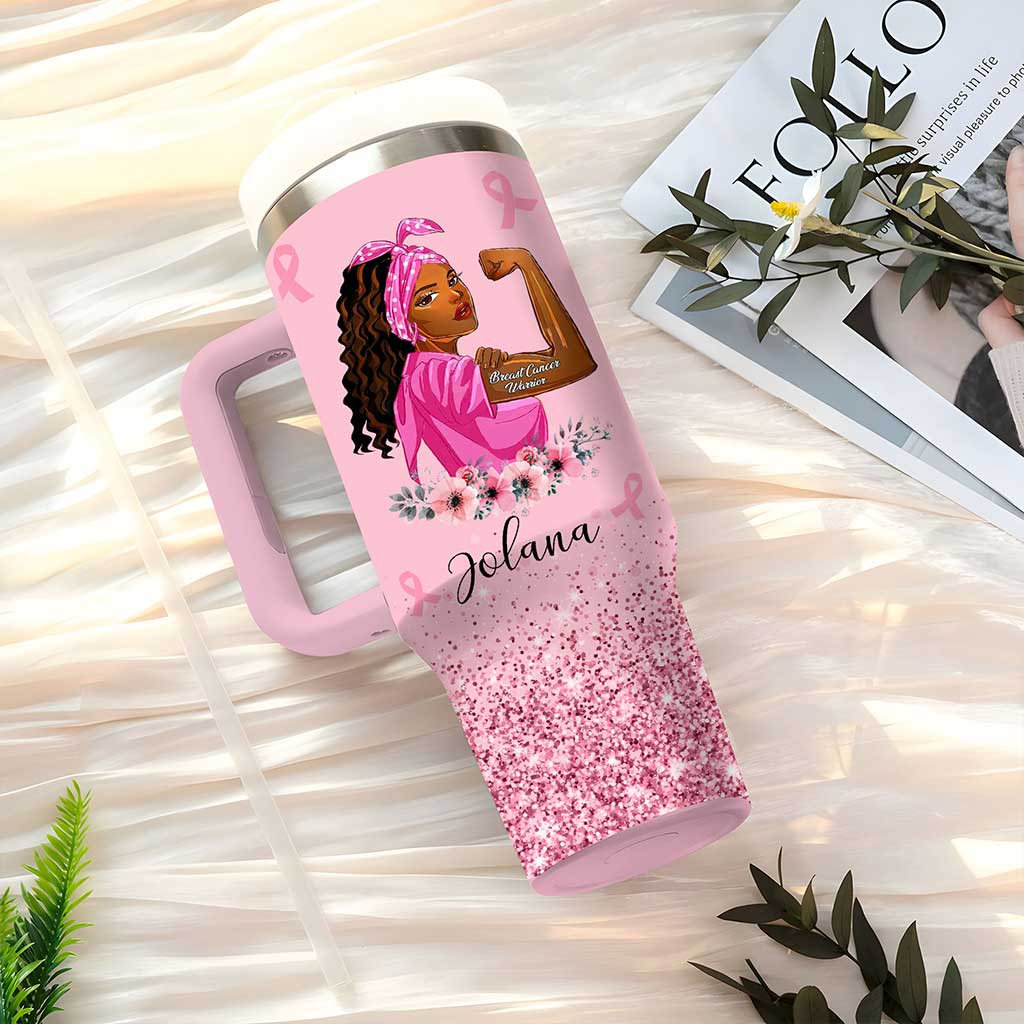 Personalized Breast Cancer 40 Oz Tumbler, Gifts For Mom, Sister QFUU4200701