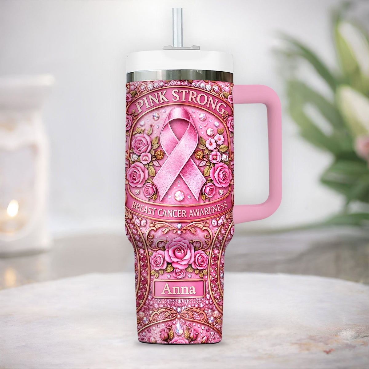 Personalized Breast Cancer Awareness 40 Oz Tumbler UKNT6020403