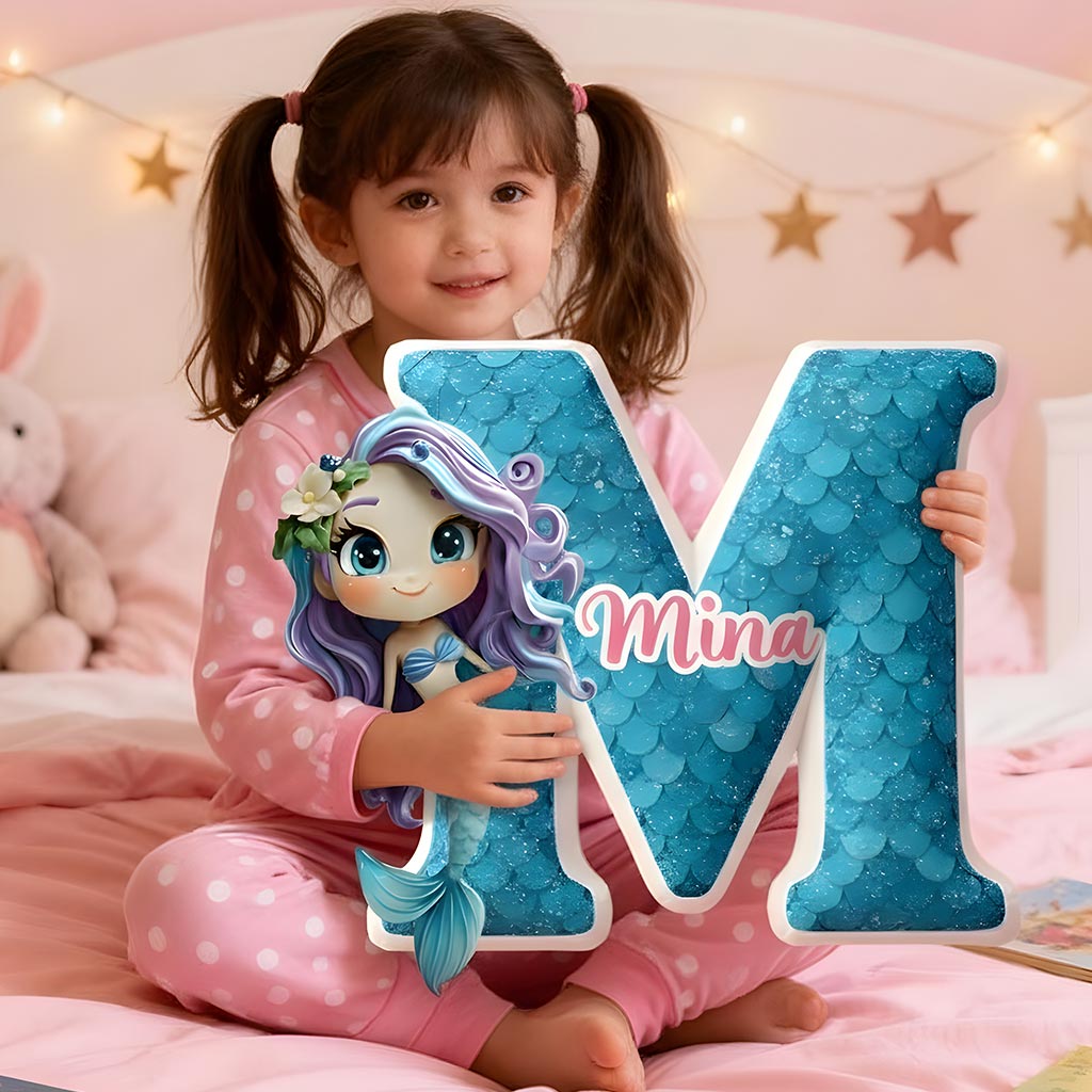 Personalized Letter Mermaid Ugly Plush Pillow QFND5171110