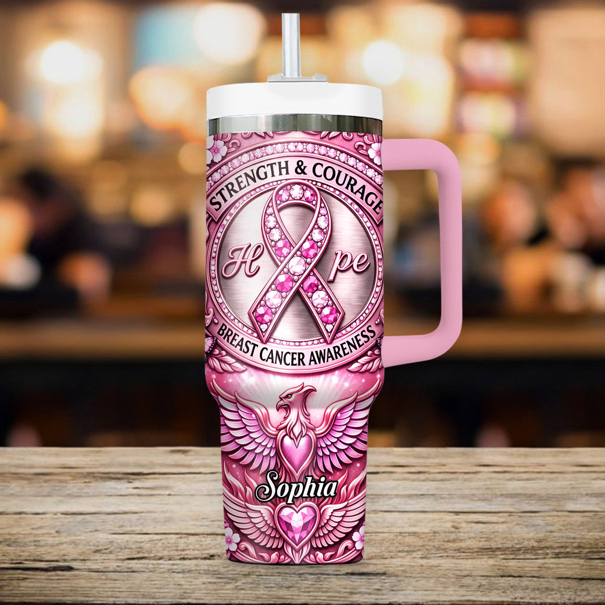 Personalized Breast Cancer Awareness 40 Oz Tumbler UKNT6070403