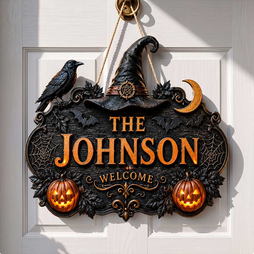 Personalized Halloween Welcome Door Sign, Halloween Gift UKPY6280701