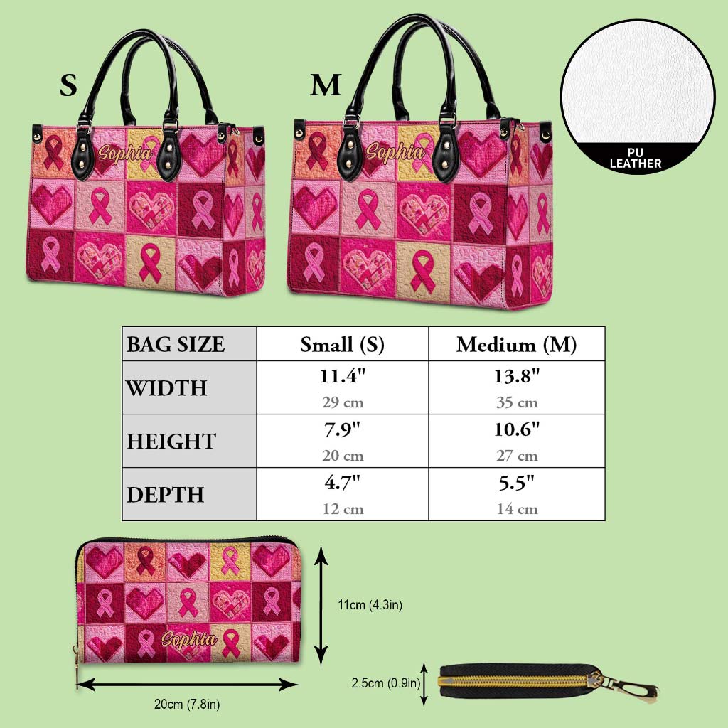 Custom Breast Cancer Leather Handbag UKHA5160803