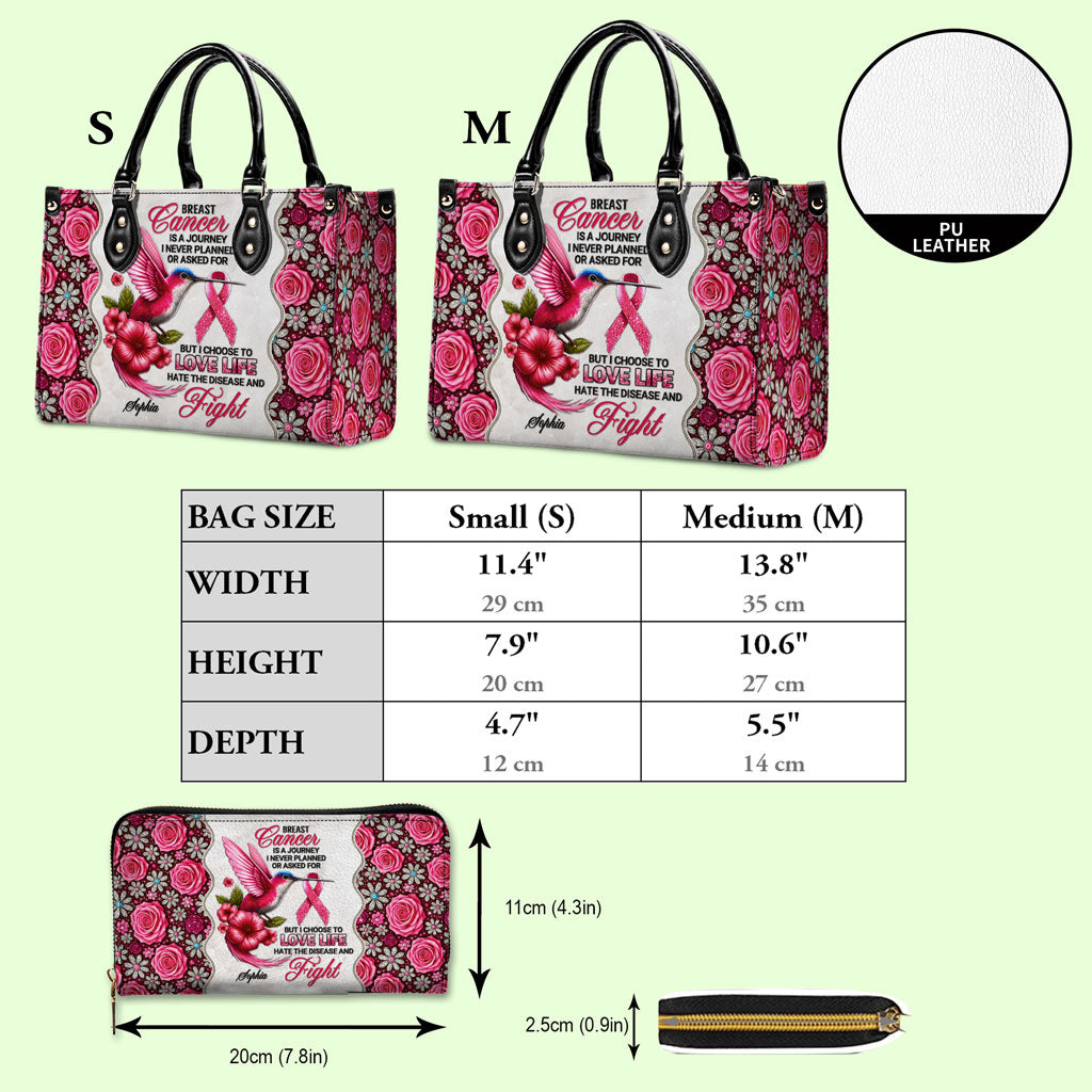 Custom Breast Cancer Awareness Leather Handbag UKNT5050909