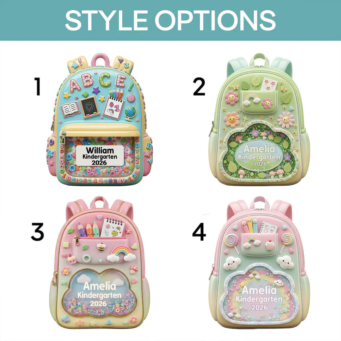 Personalized Kids School Backpack Ornament: Teacher & Student Decor, Kids Christmas Gift UKUU6080703