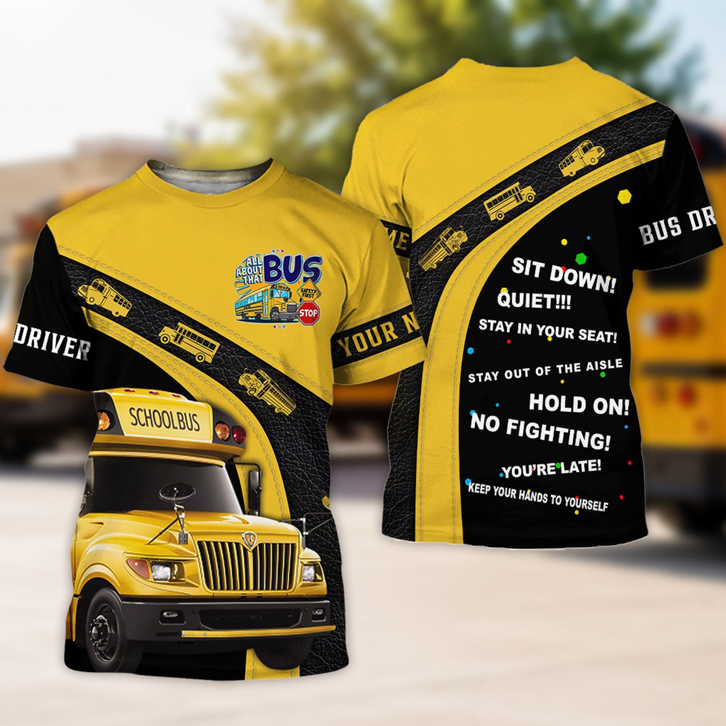 Personalized School Bus Driver 3D All Over Printed Clothes UKNT6280707