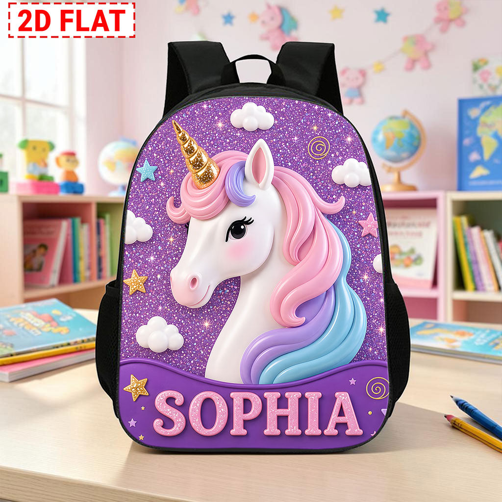 Personalized Unicorn Back To School Backpack, Kids Backpack UKUU6160604