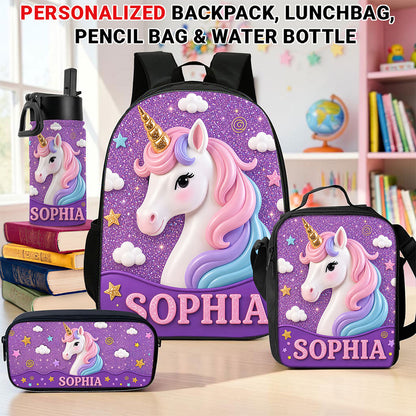 Personalized Unicorn Back To School Backpack, Kids Backpack UKUU6160604