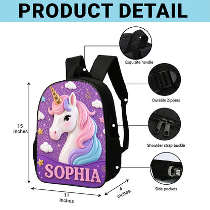 Personalized Unicorn Back To School Backpack, Kids Backpack UKUU6160604