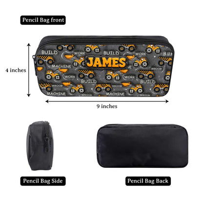 Personalized Back To School Inflat Construction Vehicles Backpack NPHA6030701