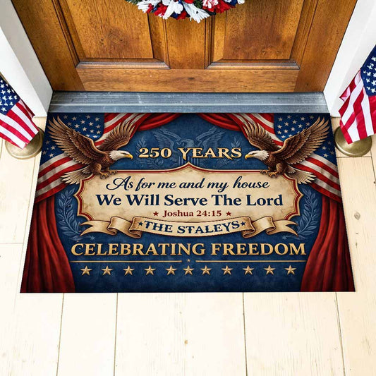 Personalized United State 250th Anniversary Flag Door Mat UKUU6140402