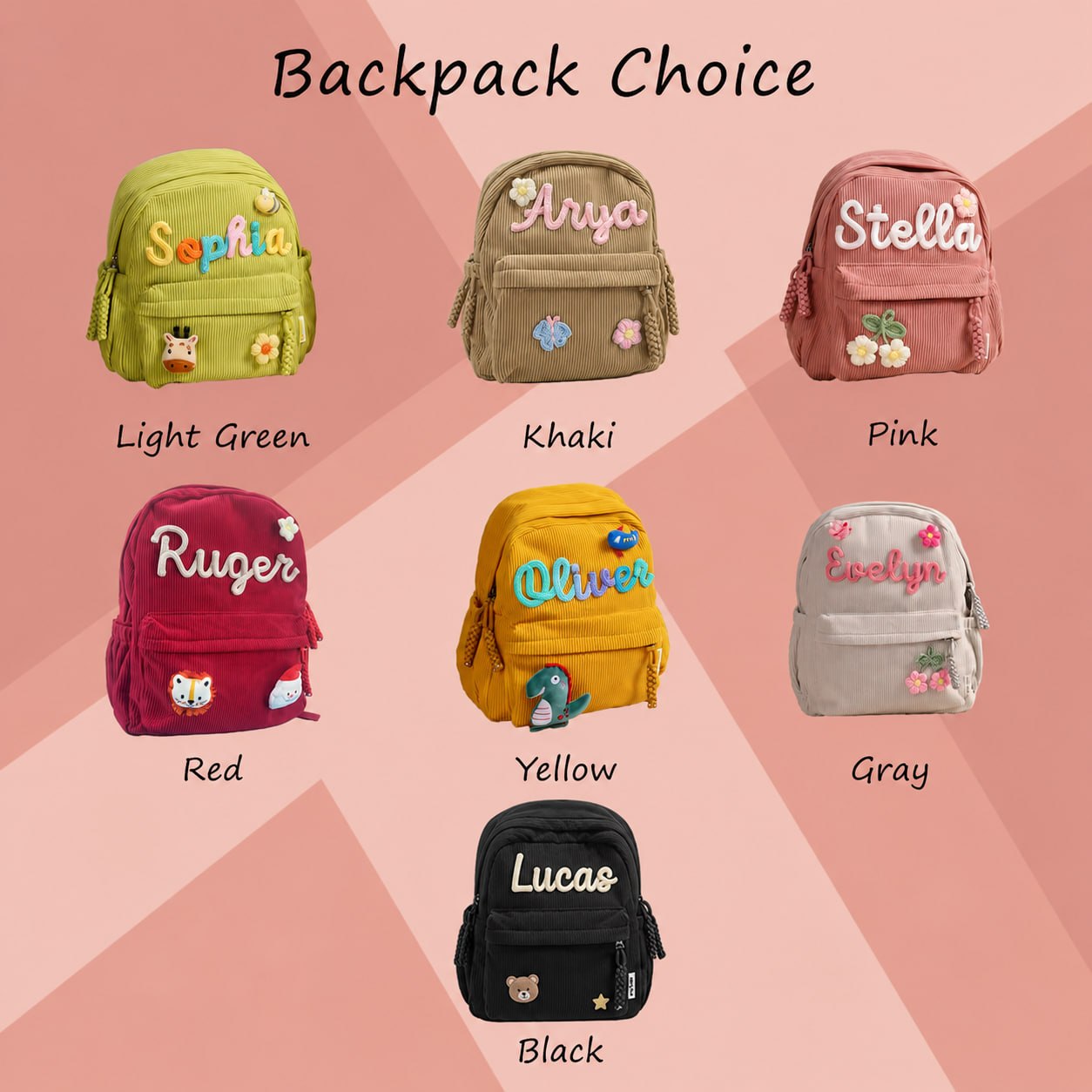 Personalized Back To School Kids Corduroy Backpack Children's UKTD6260601