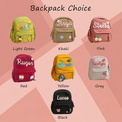 Personalized Back To School Kids Corduroy Backpack Children's UKTD6260601