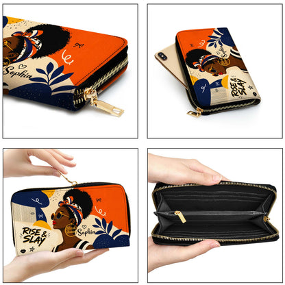 Personalized Black Women Leather PU Leather Handbag, Afro Girl Gifts UKND6220501