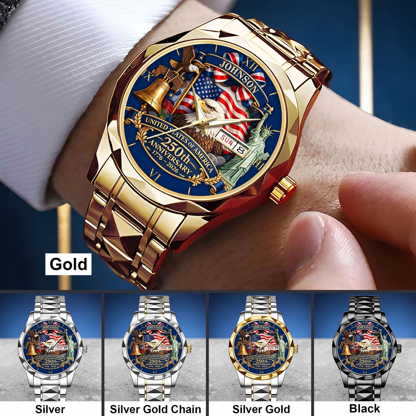 Personalized United State 250th Anniversary  Alloy Luxury Quartz Watch UKND6130306
