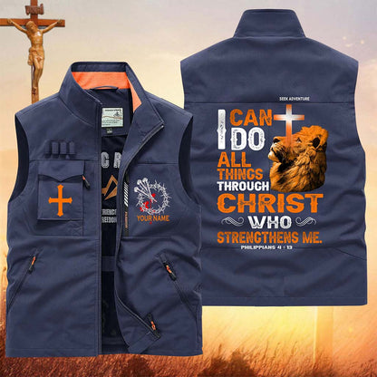 Personalized Jesus Multi-Pocket Vest UKUU6200303