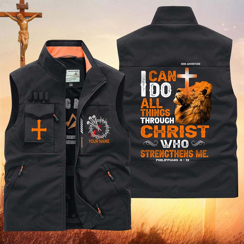 Personalized Jesus Multi-Pocket Vest UKUU6200303