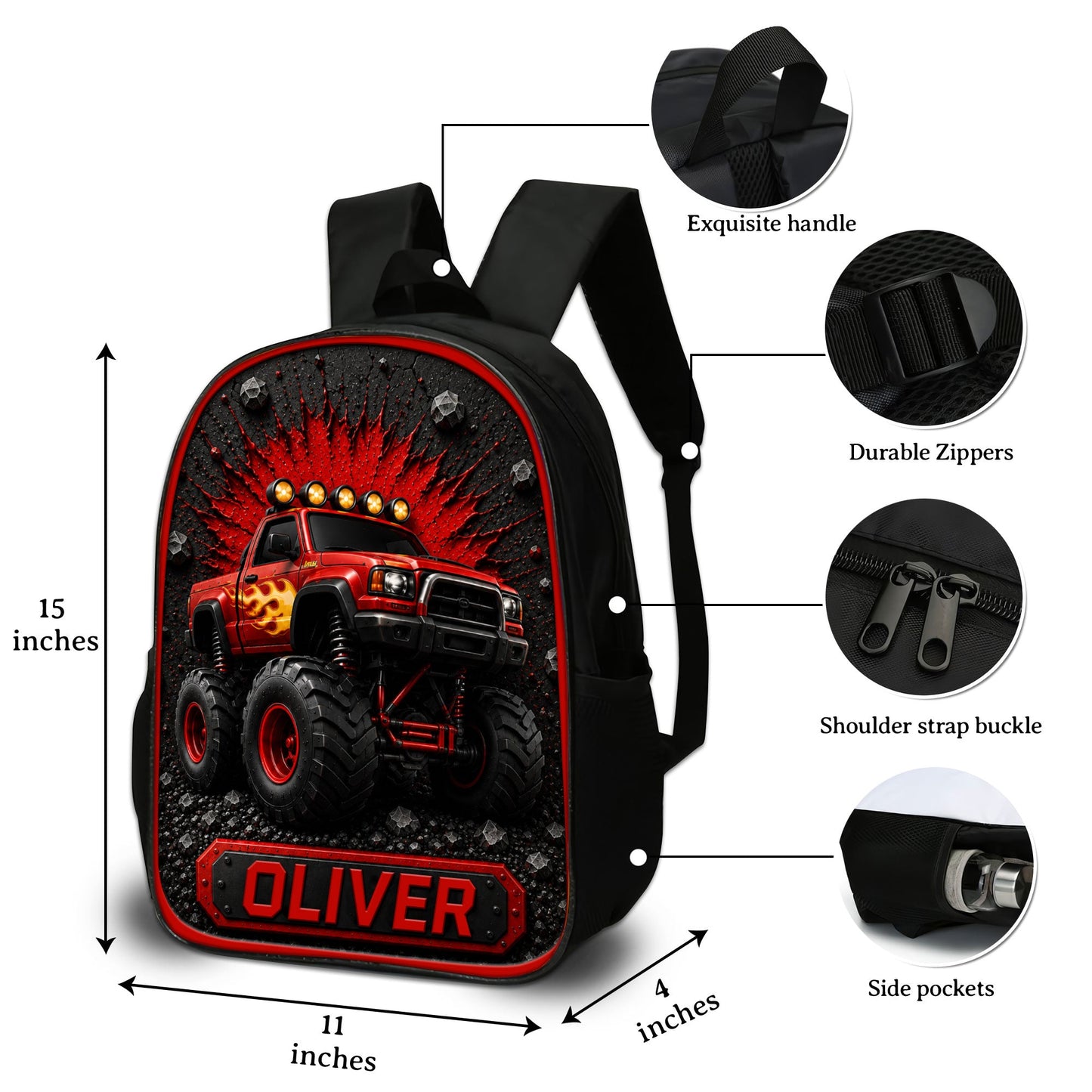Personalized Monster Truck Backpack NPND6250605