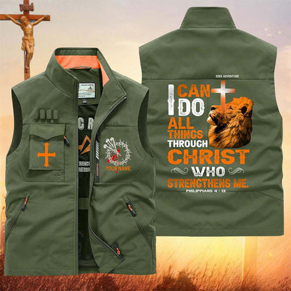 Personalized Jesus Multi-Pocket Vest UKUU6200303