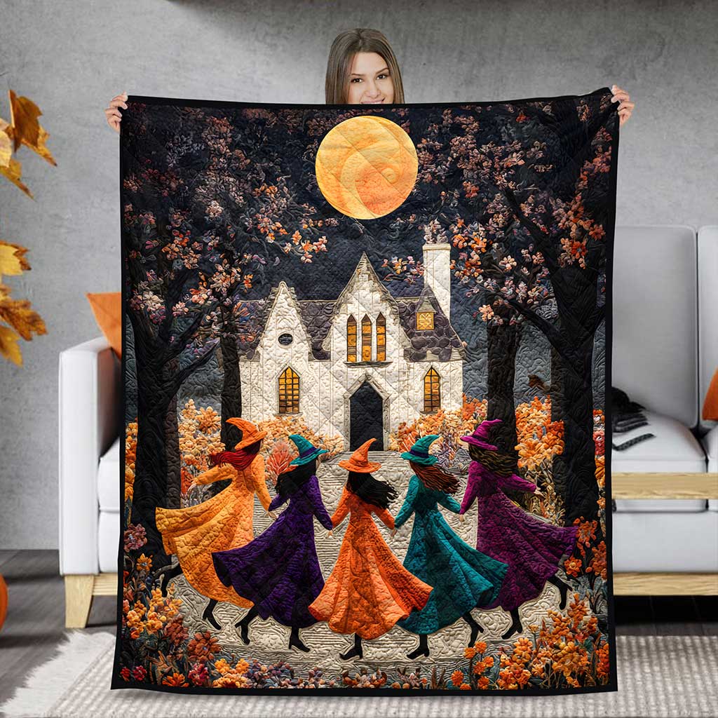Witchy Quilt Blanket Halloween QFND5150803