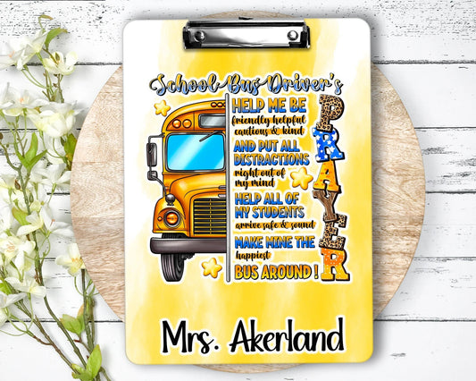 Personalize School Bus Driver Clipboard, Gift for bus drivers UKND6280711