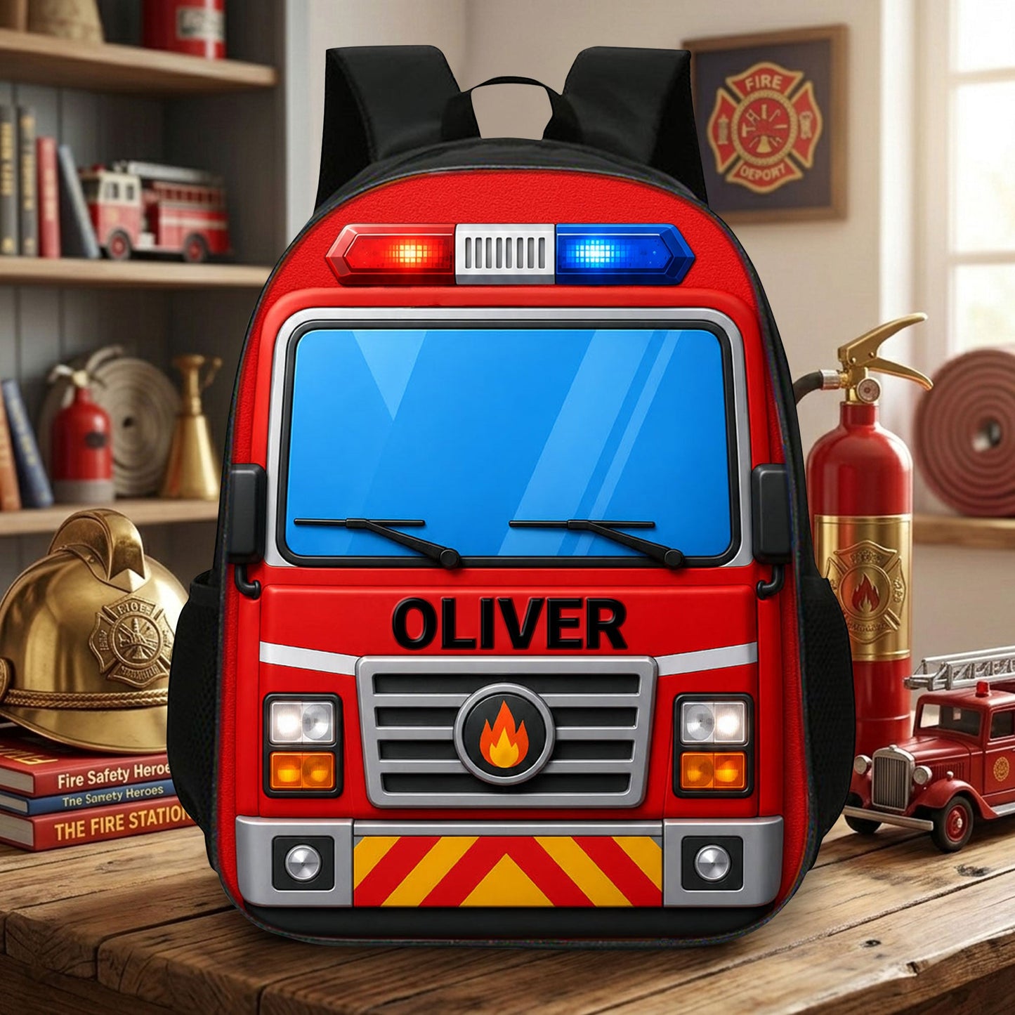Personalized Back To School Firefighter Kids Backpack NPND6290602