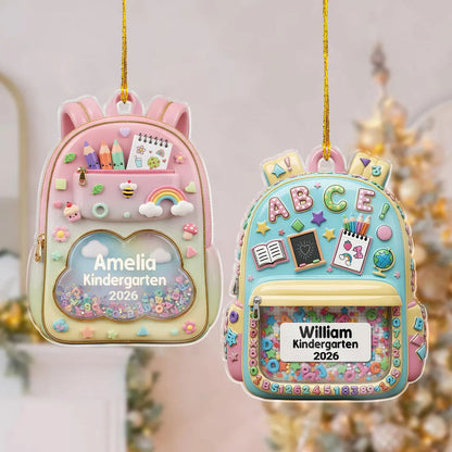Personalized Kids School Backpack Ornament: Teacher & Student Decor, Kids Christmas Gift UKUU6080703