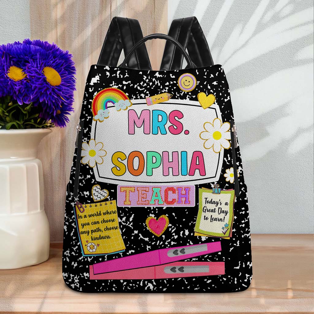 Personalized Teacher Leather Backpack QFHM4180702