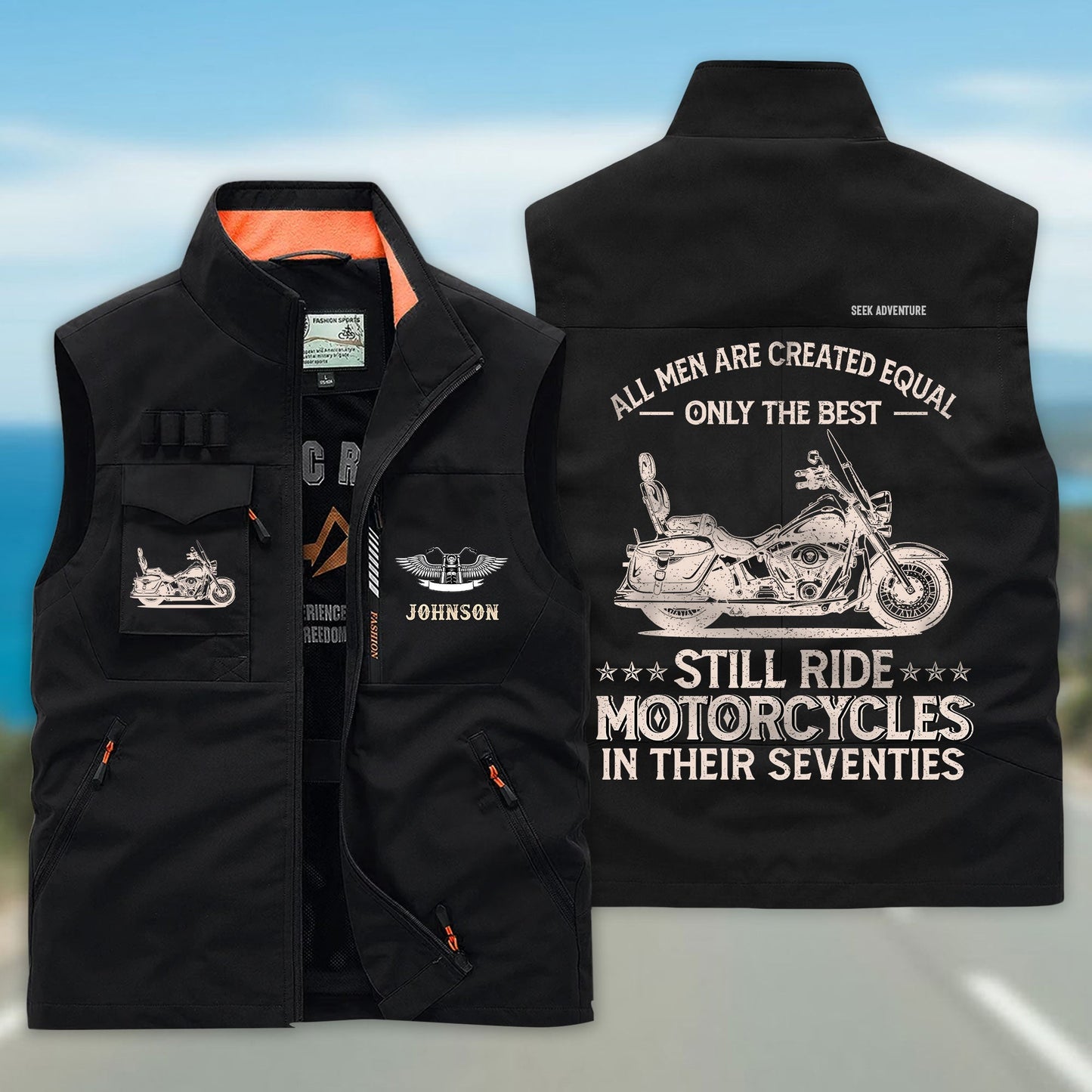 Personalized Motorcycle Multi-Pocket Vest UKND6220403