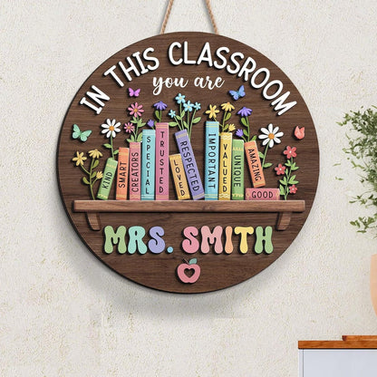 Personalized Teacher Door Sign, Classroom Welcome Door Sign, Back to School Gift, 1st Day of School Decor UKTD6080703