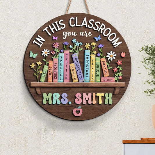 Personalized Teacher Door Sign, Classroom Welcome Door Sign, Back to School Gift, 1st Day of School Decor UKTD6080703