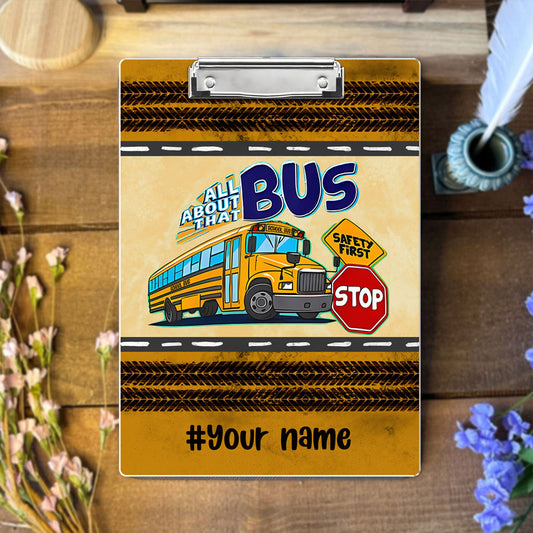 Personalize School Bus Driver Clipboard, Gift for bus drivers UKNT6280705