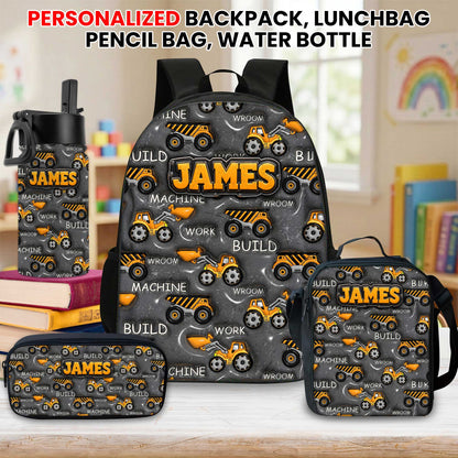 Personalized Back To School Inflat Construction Vehicles Backpack NPHA6030701