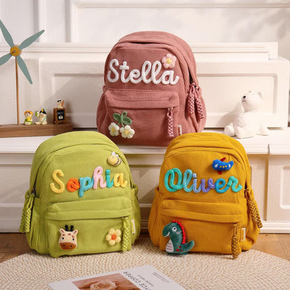 Personalized Back To School Kids Corduroy Backpack Children's UKTD6260601
