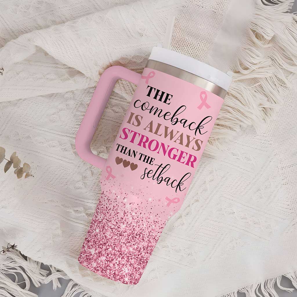 Personalized Breast Cancer 40 Oz Tumbler, Gifts For Mom, Sister QFUU4200701