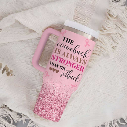 Personalized Breast Cancer 40 Oz Tumbler, Gifts For Mom, Sister QFUU4200701