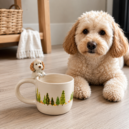 Personalized Pet 3D Mug, Custom Dog & Cat Photo Ceramic Coffee Mug, Handmade Mini Pet Sculpture, Gift for Pet Mom & Pet Dad QFTD6180705