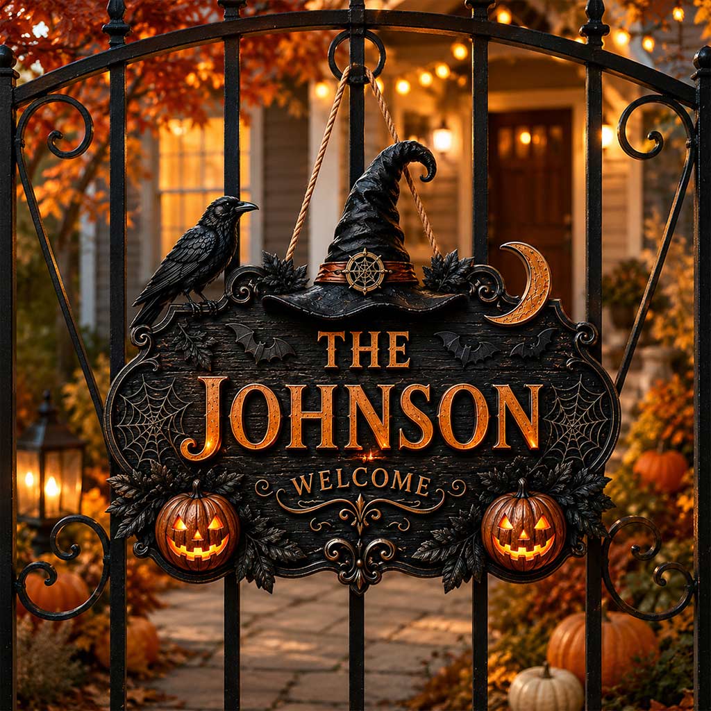 Personalized Halloween Welcome Door Sign, Halloween Gift UKPY6280701