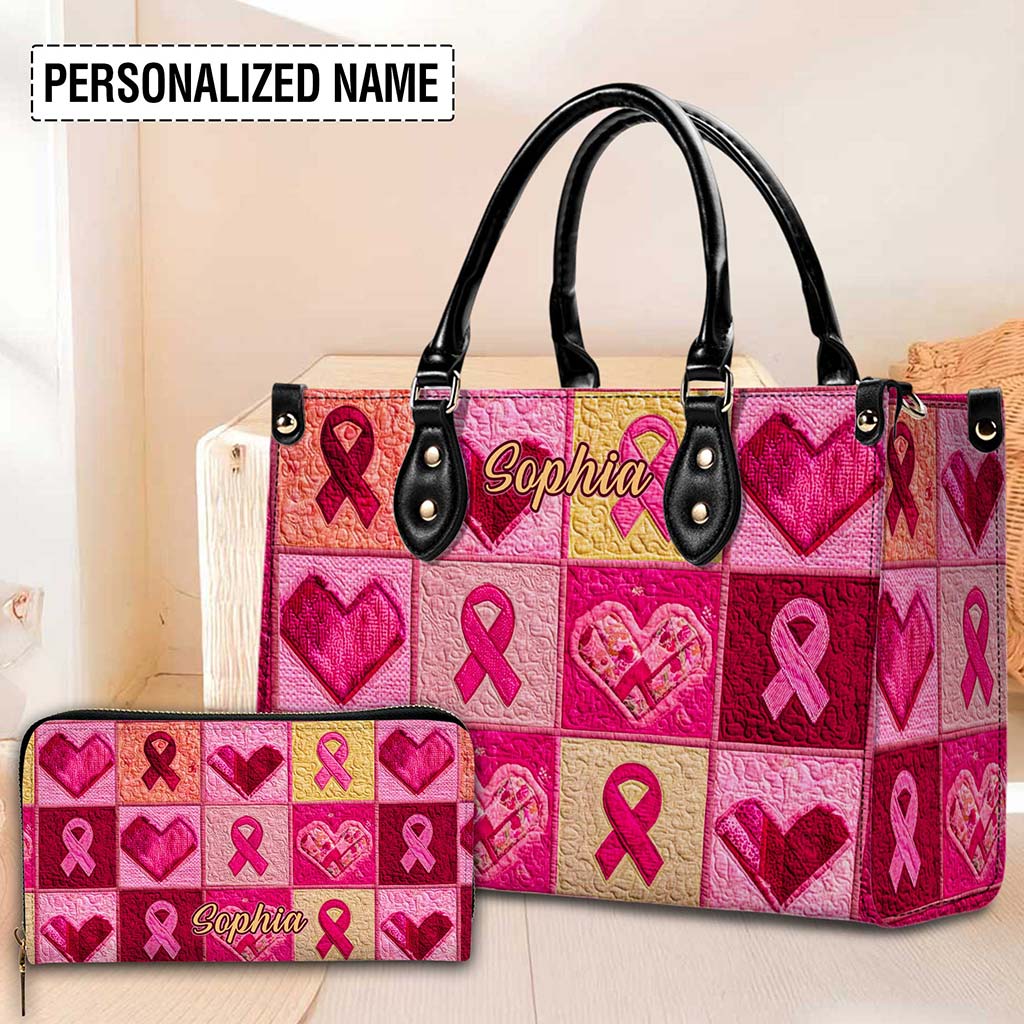 Custom Breast Cancer Leather Handbag UKHA5160803
