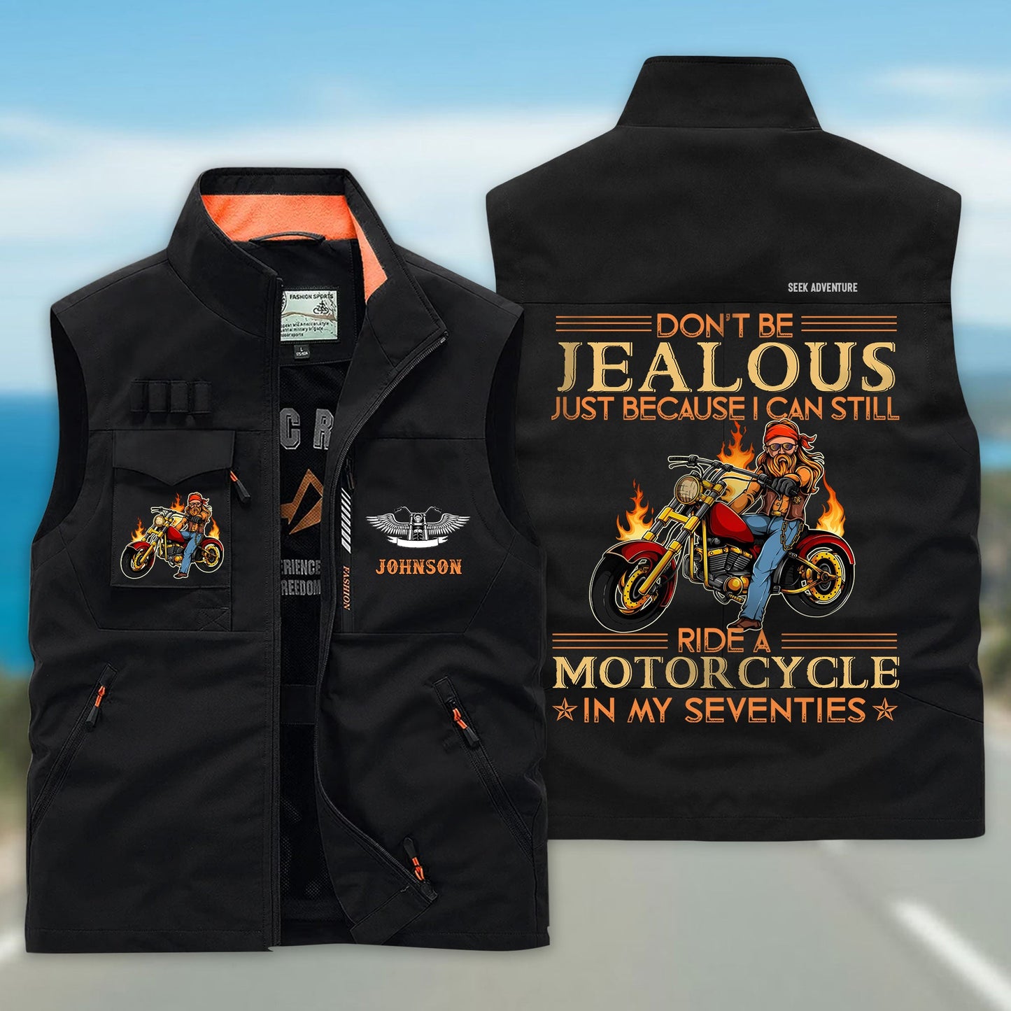 Personalized Motorcycle Multi-Pocket Vest UKND6220404