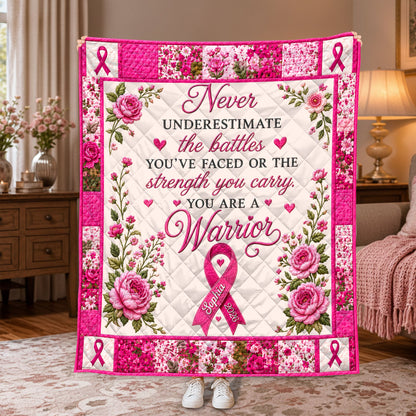 Personalized Breast Cancer Quilt Blanket QFTD6250601