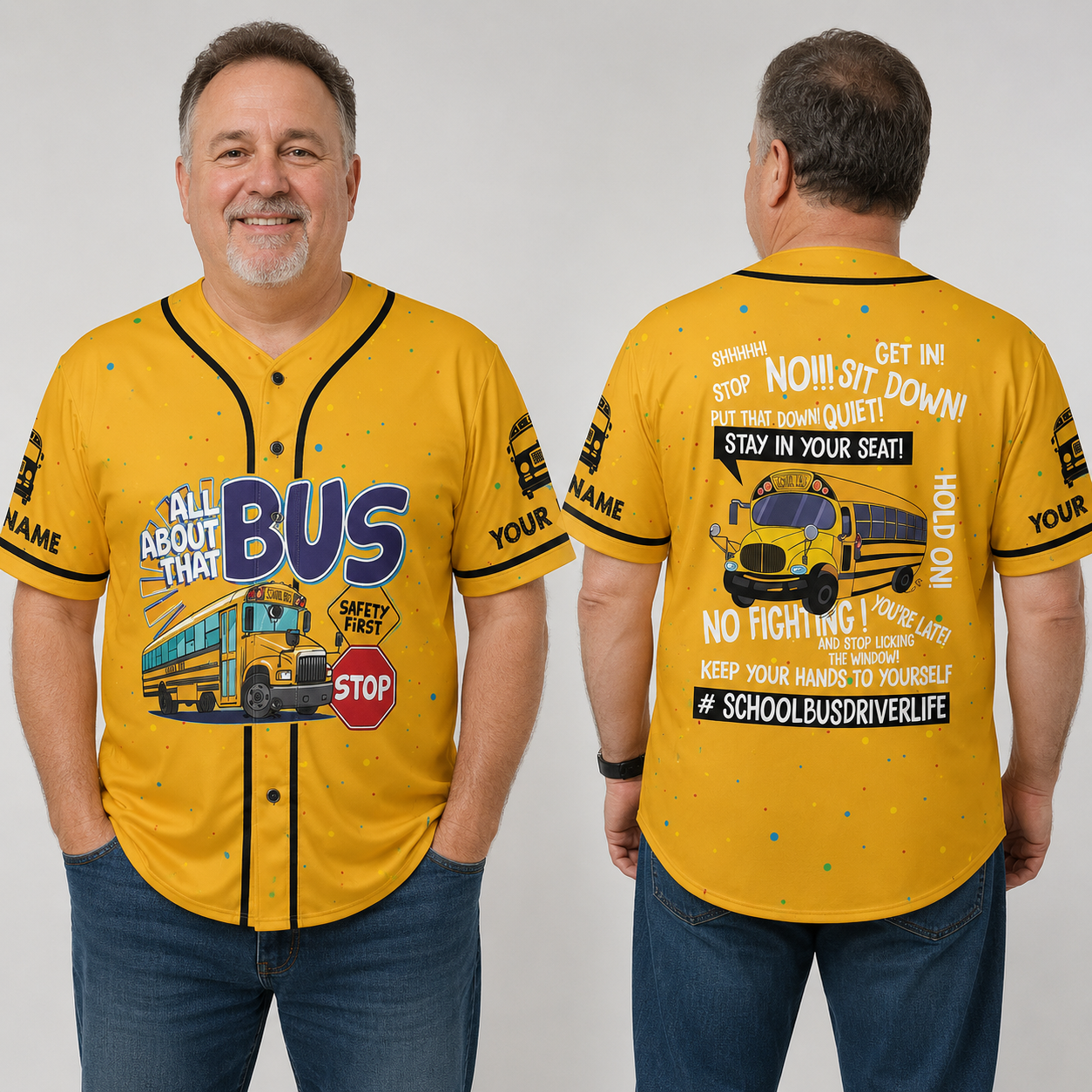 Personalized School Bus Driver Baseball Jersey NPND5260407