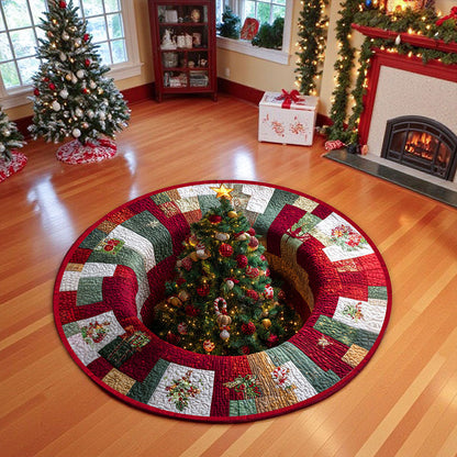Christmas Optical Illusion Rug, Christmas Tree 3D Effect Rug QFTZ5011002