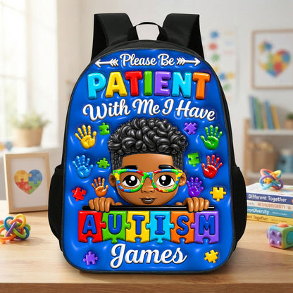 Personalized Autism Kid Backpack, Back To School Bag for Autistic Child UKND6150704