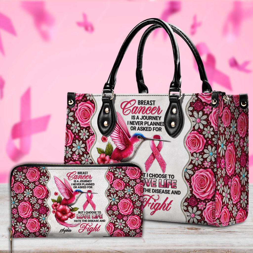 Custom Breast Cancer Awareness Leather Handbag UKNT5050909