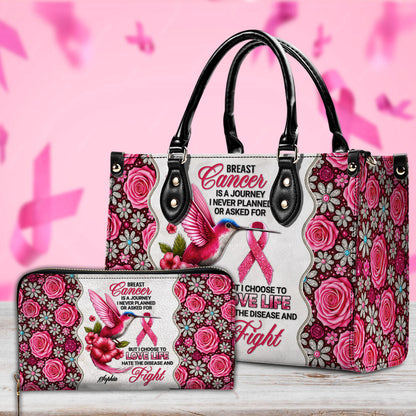 Custom Breast Cancer Awareness Leather Handbag UKNT5050909